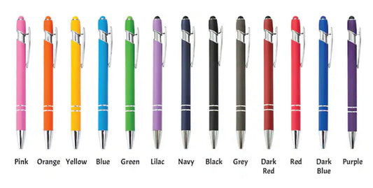 50 count - Soft touch metal pens